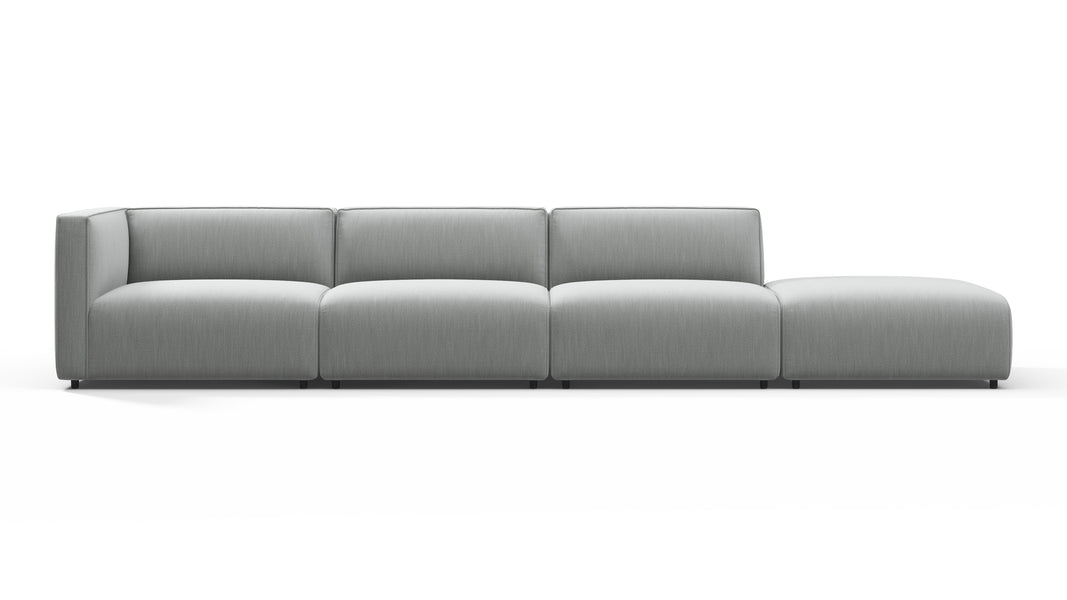 BondBond - Bond Outdoor Sectional, Large Open End, Right, Dove Grey Performance Weave