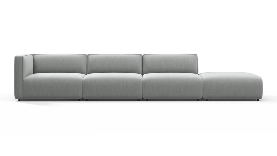 BondBond - Bond Outdoor Sectional, Large Open End, Right, Dove Grey Performance Weave