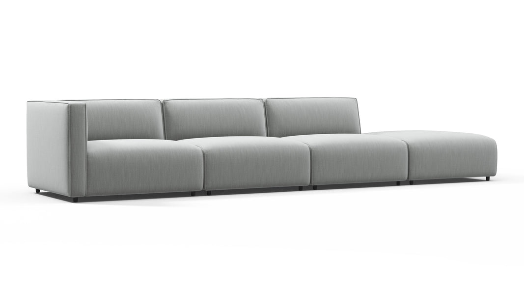 BondBond - Bond Outdoor Sectional, Large Open End, Right, Dove Grey Performance Weave