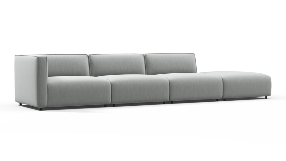 BondBond - Bond Outdoor Sectional, Large Open End, Right, Dove Grey Performance Weave