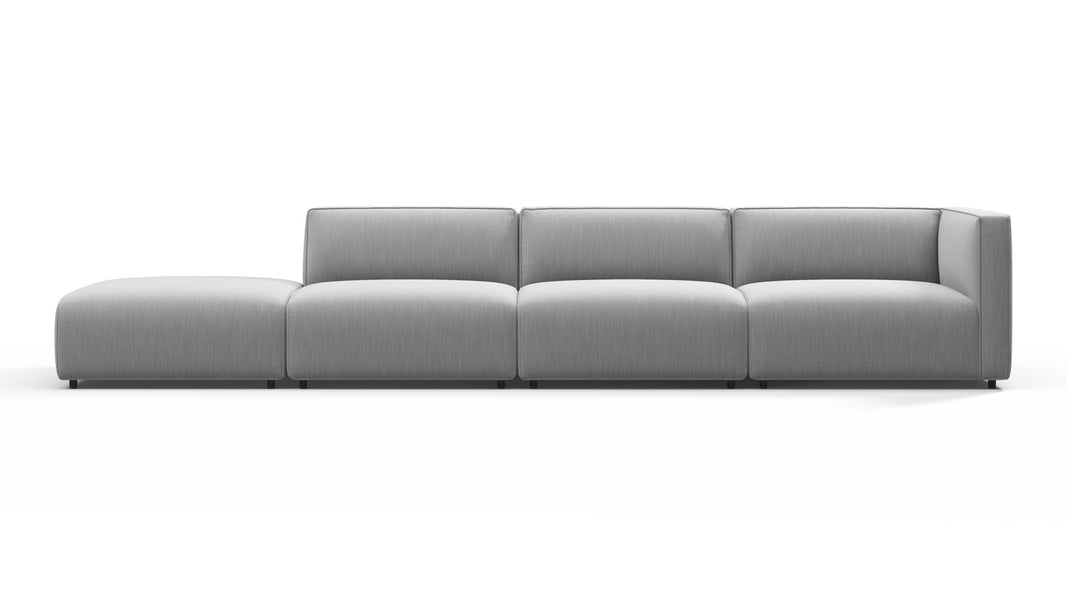BondBond - Bond Outdoor Sectional, Large Open End, Left, Dove Grey Performance Weave