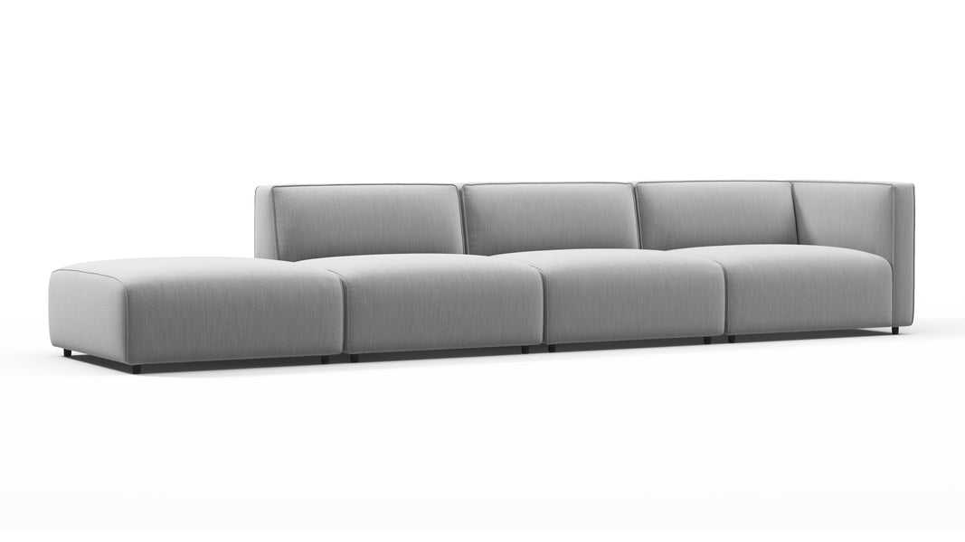 BondBond - Bond Outdoor Sectional, Large Open End, Left, Dove Grey Performance Weave