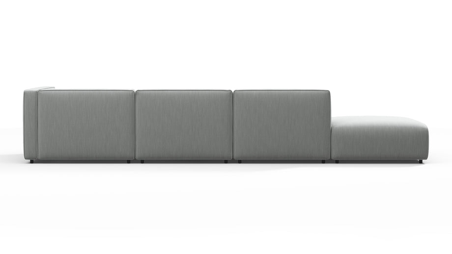 BondBond - Bond Outdoor Sectional, Large Open End, Left, Dove Grey Performance Weave