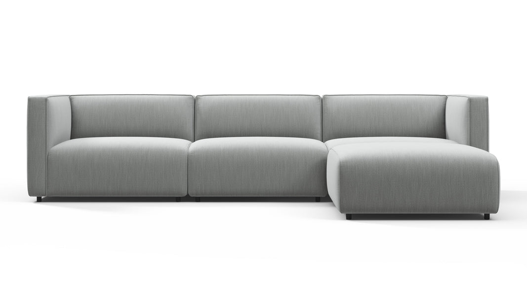 BondBond - Bond Outdoor Sectional, Right Chaise, Dove Grey Performance Weave