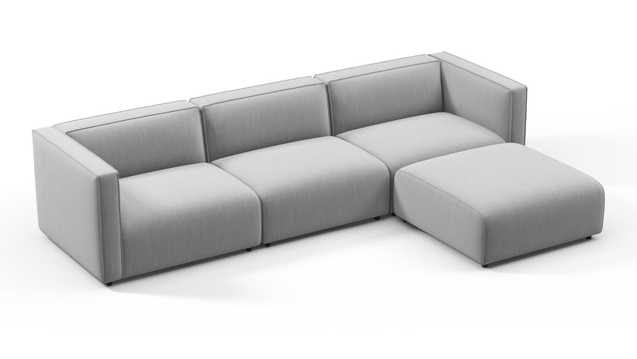 BondBond - Bond Outdoor Sectional, Right Chaise, Dove Grey Performance Weave