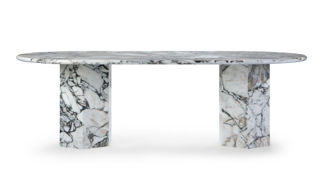 SagaSaga - Saga Oval Dining Table, Modellato Marble, 239cm
