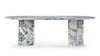 Saga - Saga - Saga Oval Dining Table, Modellato Marble, 94in - Image 1