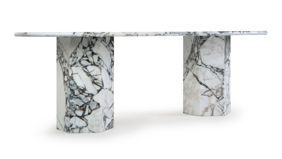 SagaSaga - Saga Oval Dining Table, Modellato Marble, 239cm