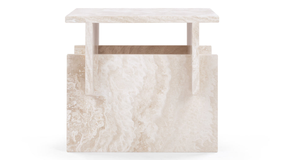MassimoMassimo - Massimo Side Table, White Travertine