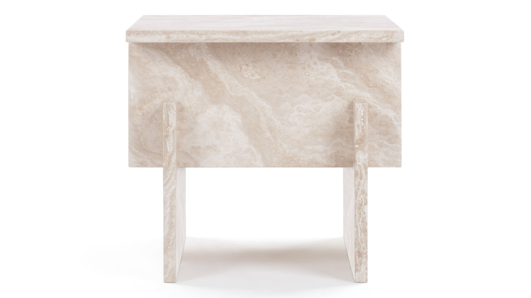 MassimoMassimo - Massimo Side Table, White Travertine