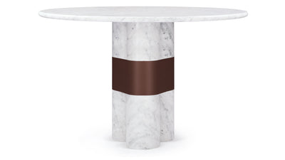 Firelli - Firelli - Firelli Round Dining Table, Carrara Marble, 48in - Image 1