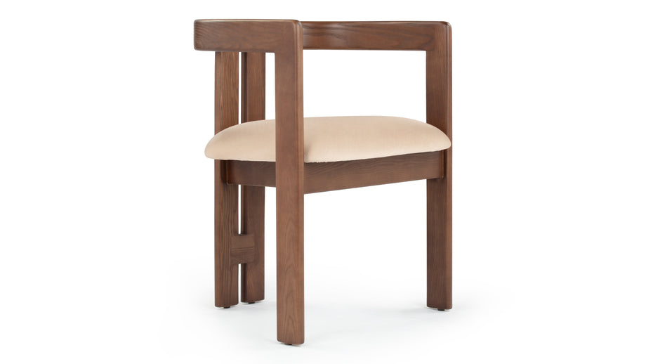 RoseRose - Rose Dining Chair, Mushroom Velvet and Walnut