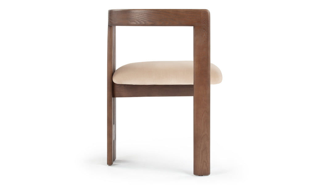 RoseRose - Rose Dining Chair, Mushroom Velvet and Walnut