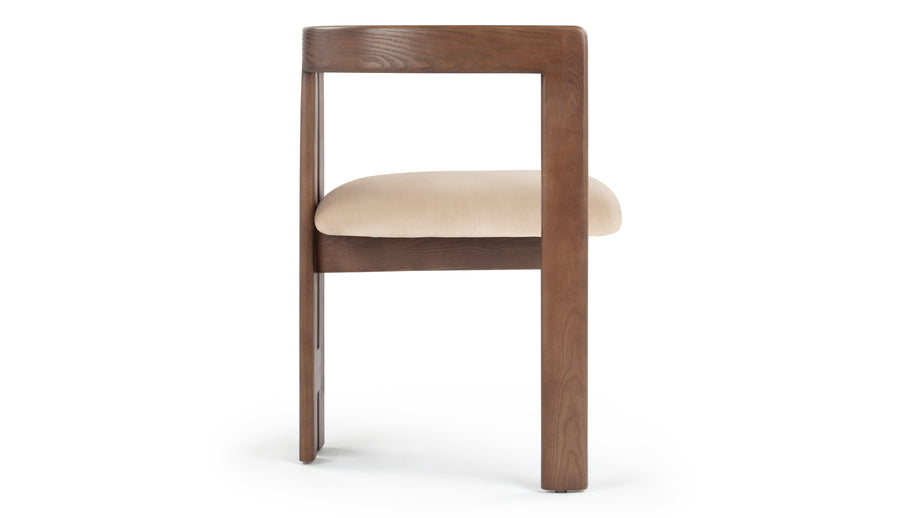 RoseRose - Rose Dining Chair, Mushroom Velvet and Walnut