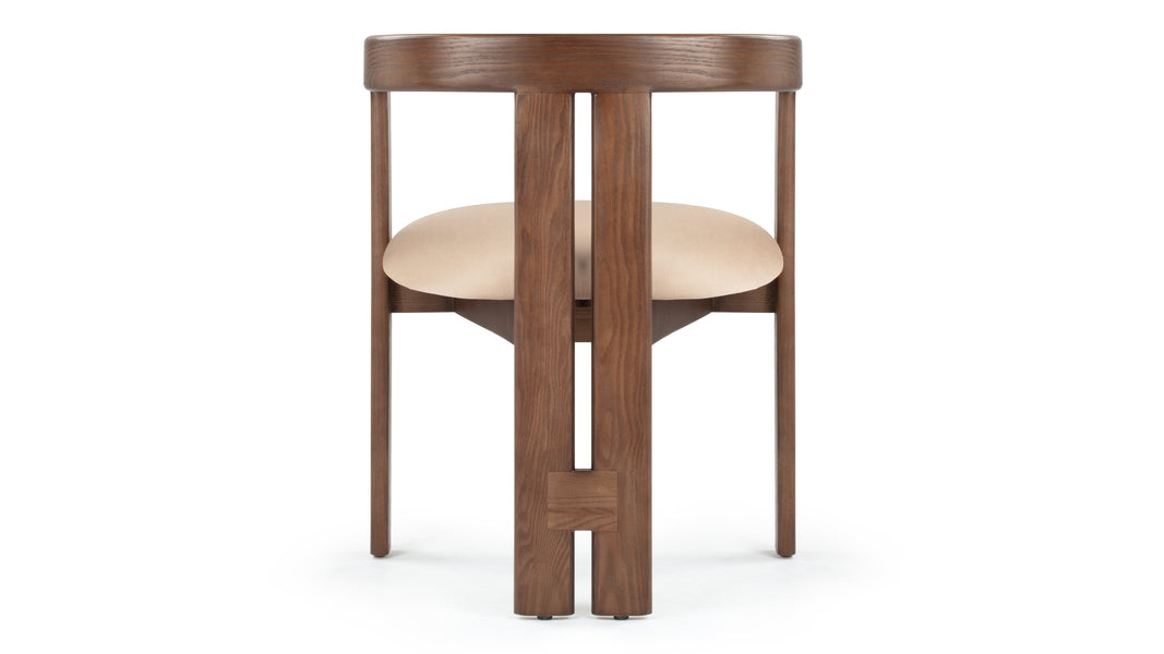 RoseRose - Rose Dining Chair, Mushroom Velvet and Walnut