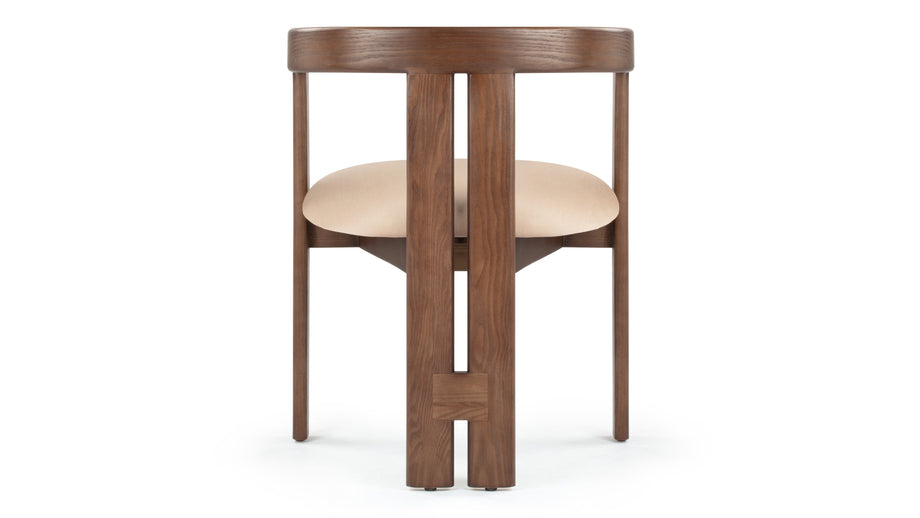 RoseRose - Rose Dining Chair, Mushroom Velvet and Walnut