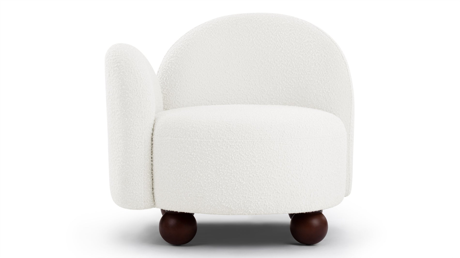 PalmaPalma - Palma Lounge Chair, Left Arm, Porcelain Boucle