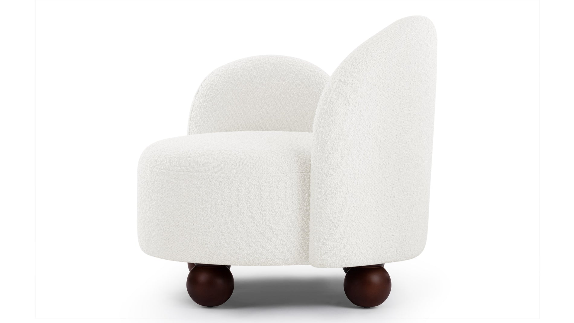 PalmaPalma - Palma Lounge Chair, Left Arm, Porcelain Boucle