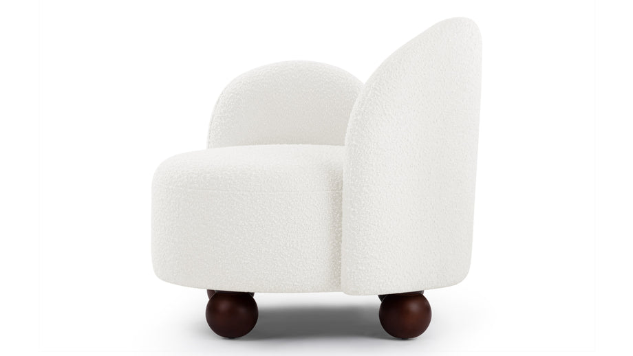 PalmaPalma - Palma Lounge Chair, Left Arm, Porcelain Boucle