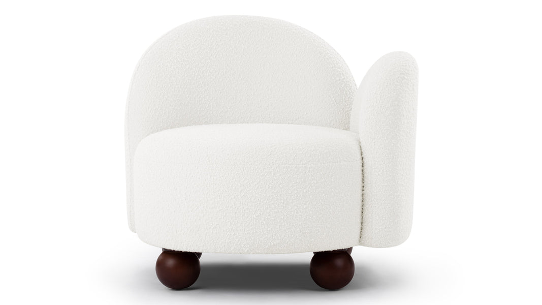 PalmaPalma - Palma Lounge Chair, Right Arm, Porcelain Boucle