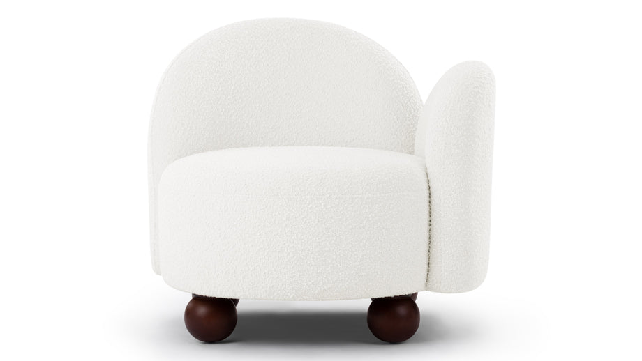PalmaPalma - Palma Lounge Chair, Right Arm, Porcelain Boucle