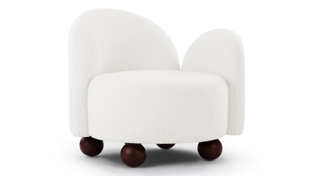 PalmaPalma - Palma Lounge Chair, Right Arm, Porcelain Boucle
