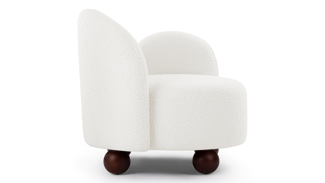 PalmaPalma - Palma Lounge Chair, Right Arm, Porcelain Boucle