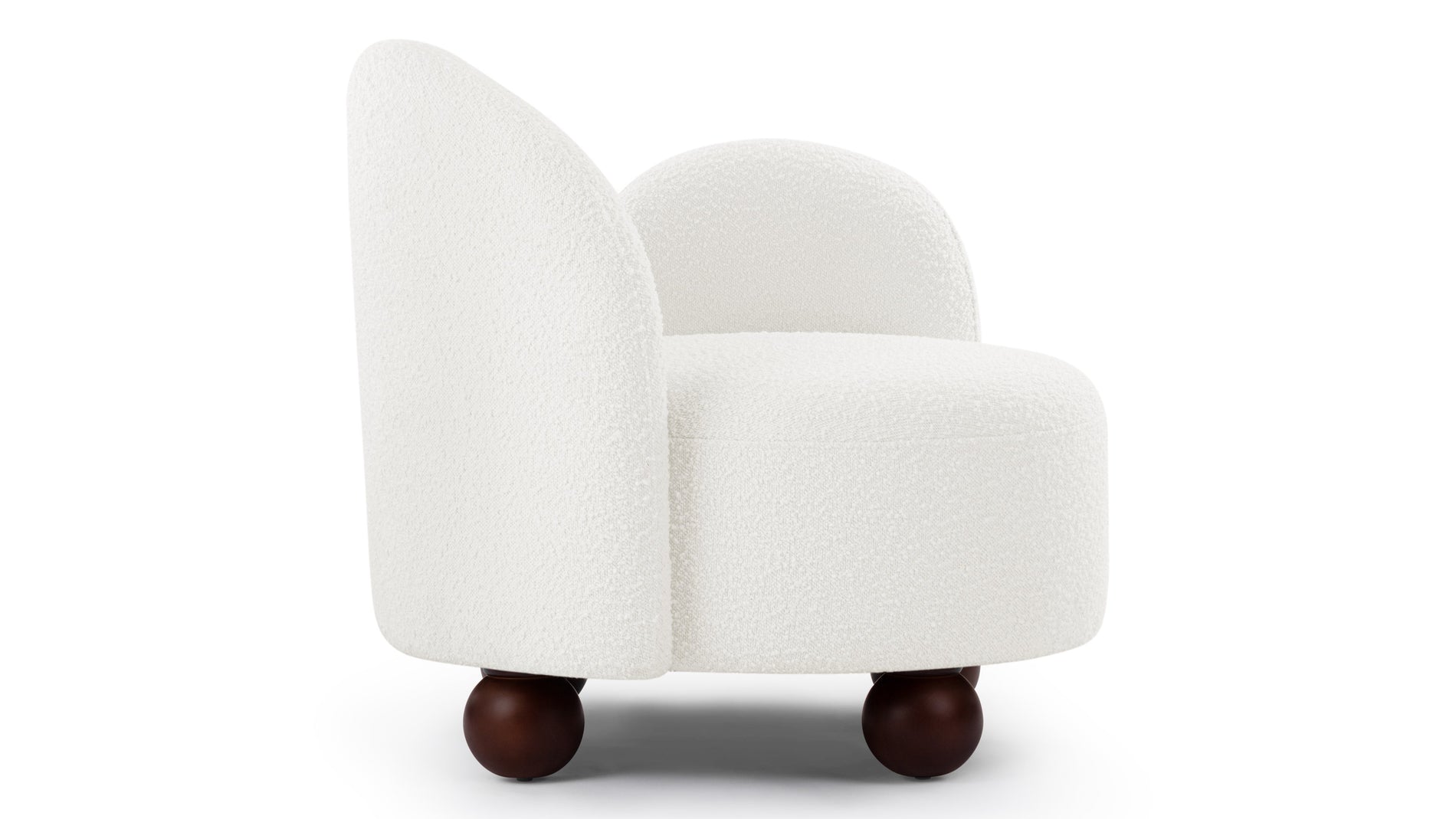 PalmaPalma - Palma Lounge Chair, Right Arm, Porcelain Boucle