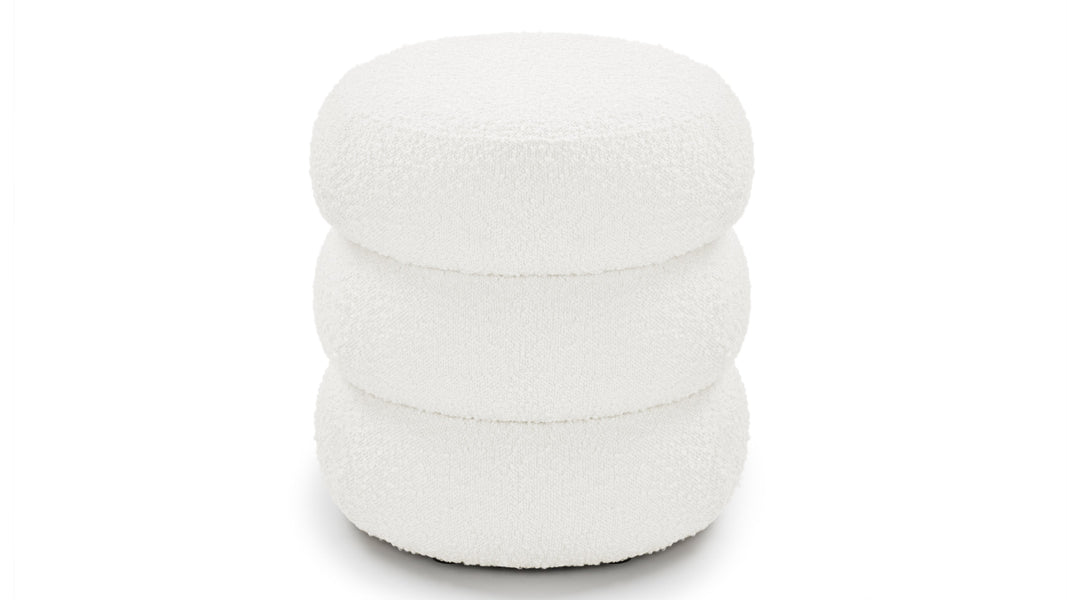 NoaNoa - Noa Ottoman, Small, Porcelain Boucle