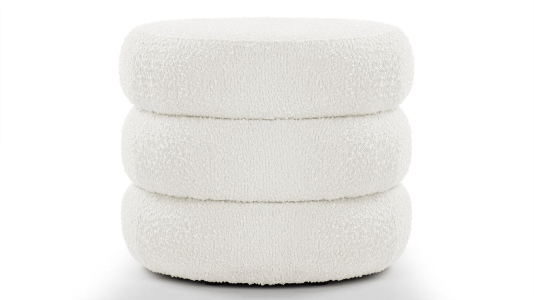 NoaNoa - Noa Ottoman, Medium, Porcelain Boucle