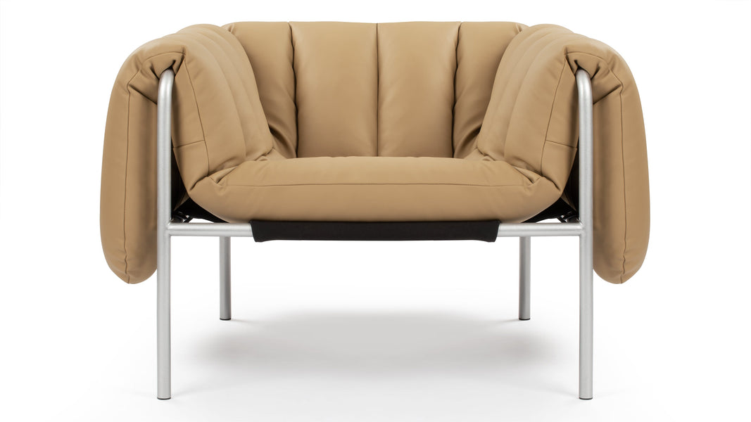 PuffyPuffy - Puffy Lounge Chair, Tuscan Tan Vegan Leather