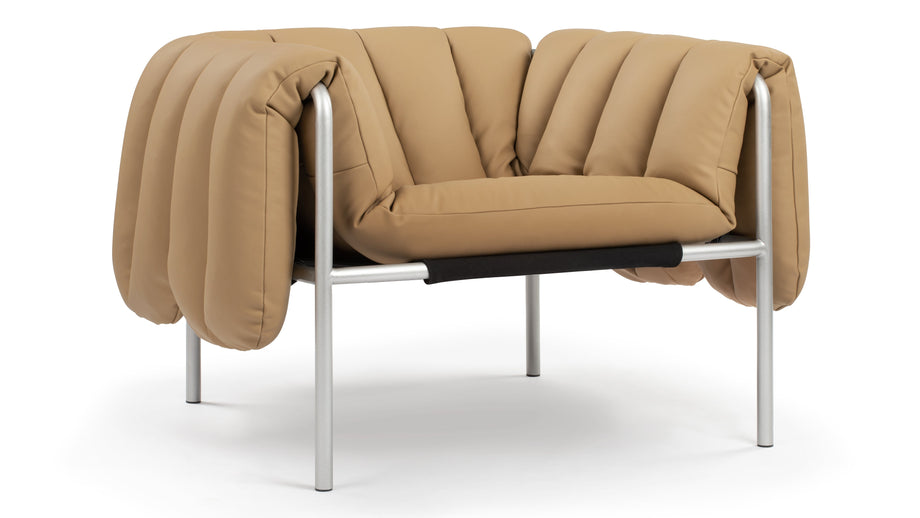 PuffyPuffy - Puffy Lounge Chair, Tuscan Tan Vegan Leather