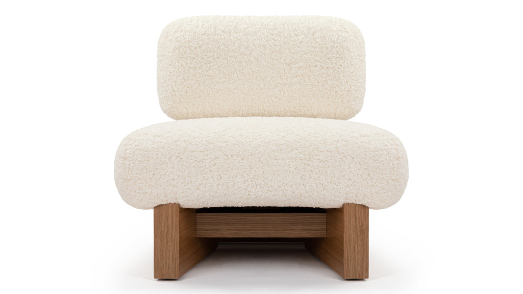 JiaJia - Jia Lounge Chair, White Vegan Sheepskin