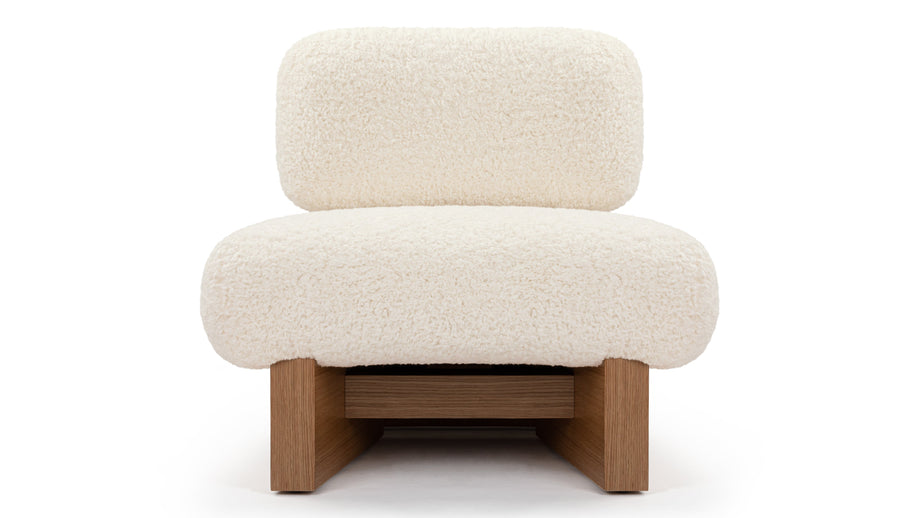 JiaJia - Jia Lounge Chair, White Vegan Sheepskin