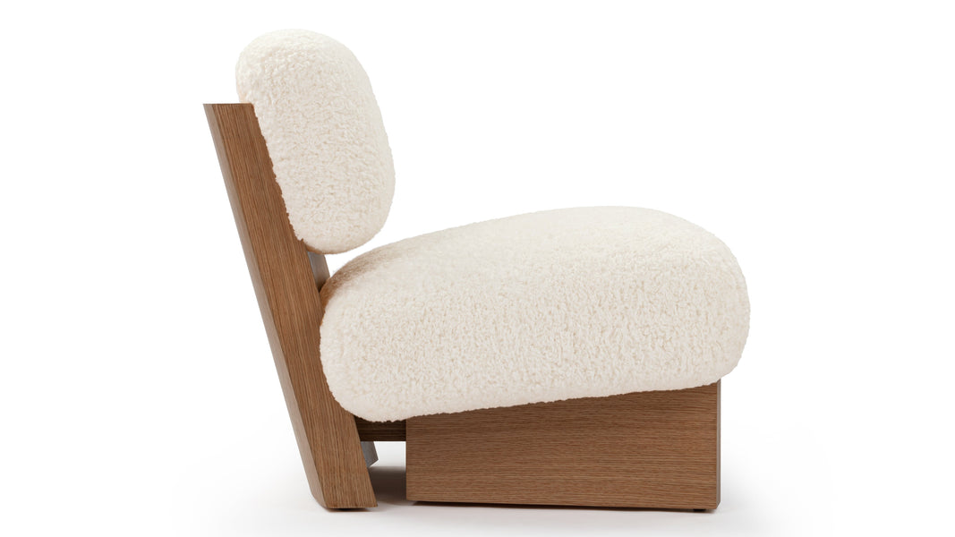 JiaJia - Jia Lounge Chair, White Vegan Sheepskin