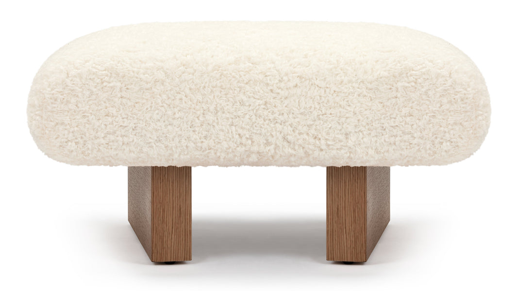 JiaJia - Jia Ottoman, White Vegan Sheepskin