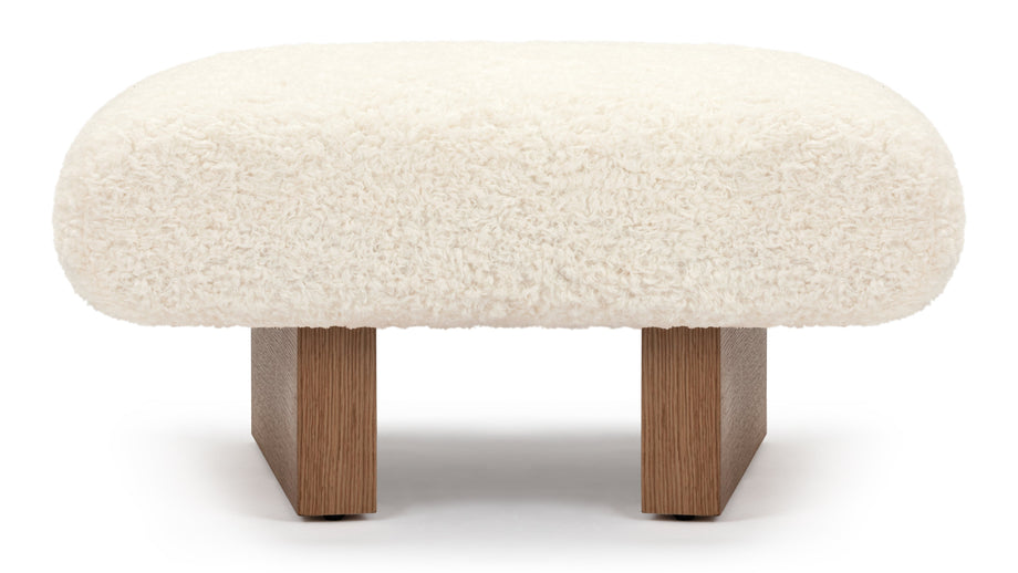 JiaJia - Jia Ottoman, White Vegan Sheepskin