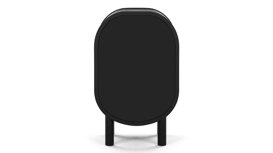 OmaOma - Oma Side Table, Black with Natural Rattan