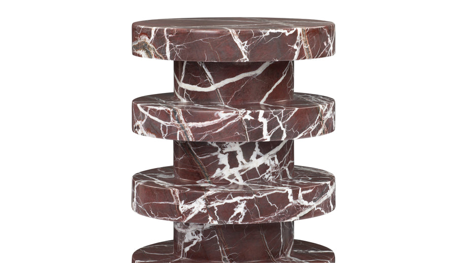 SohoSoho - Soho Side Table, Rosso Levanto Marble