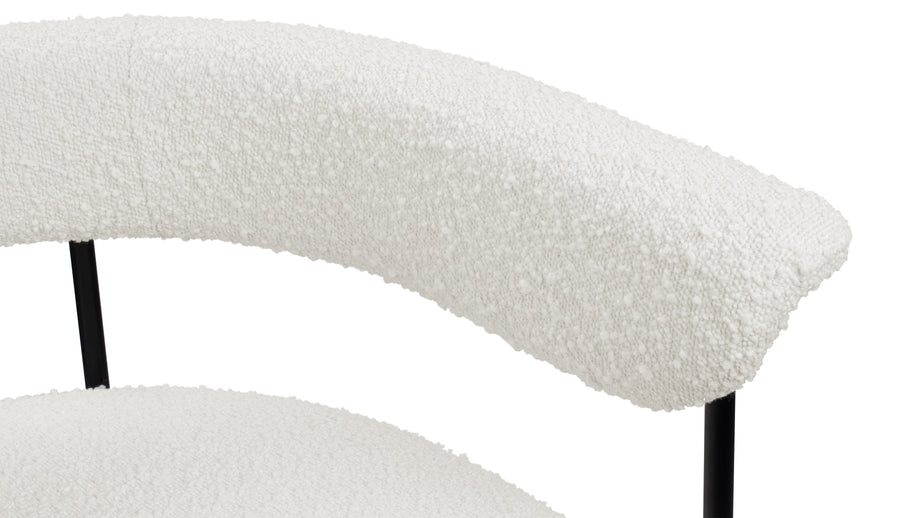 MeiMei - Mei Counter Stool, Warm White Boucle, Seat Height 26.5in