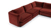 Morrell - Morrell - Morrell Sectional, Left Corner, Garnet Velvet - Image 6
