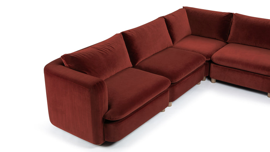 MorrellMorrell - Morrell Sectional, Left Corner, Garnet Velvet