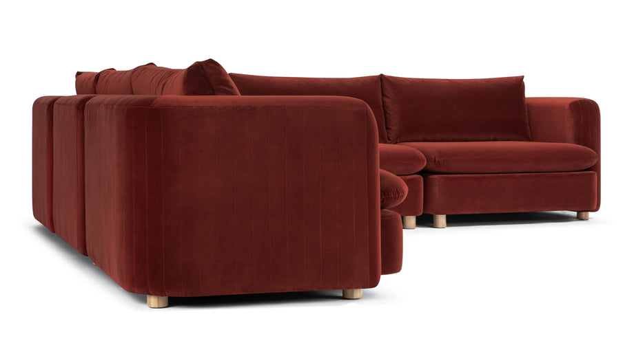 MorrellMorrell - Morrell Sectional, Left Corner, Garnet Velvet