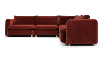 Morrell - Morrell - Morrell Sectional, Right Corner, Garnet Velvet - Image 1