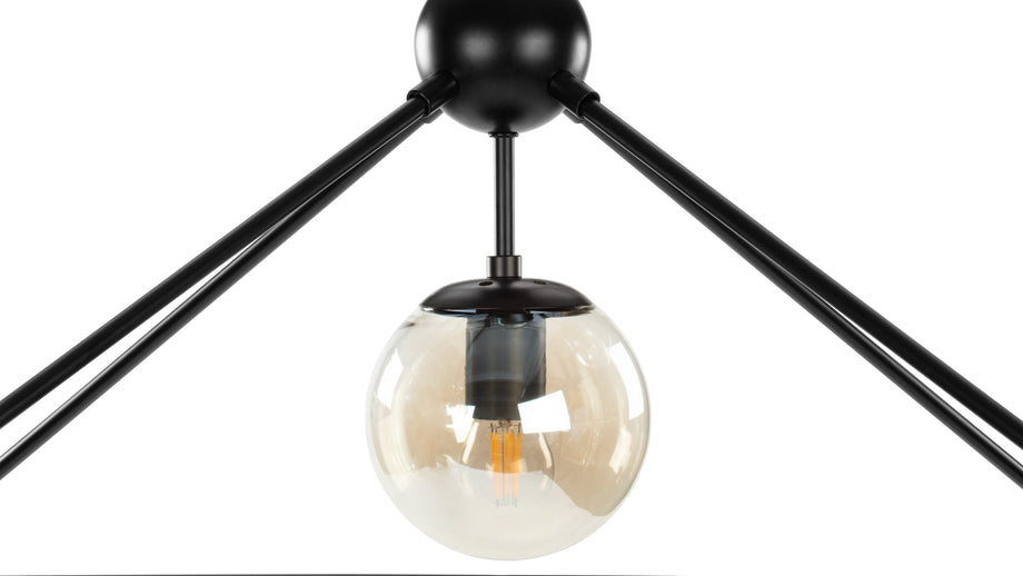 MotoMoto - Moto Chandelier, Large, Smoked Glass and Black