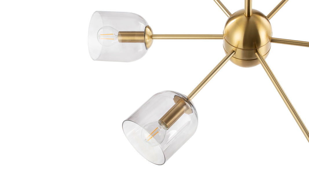 GraceGrace - Grace Chandelier, Brass and Smoked Glass