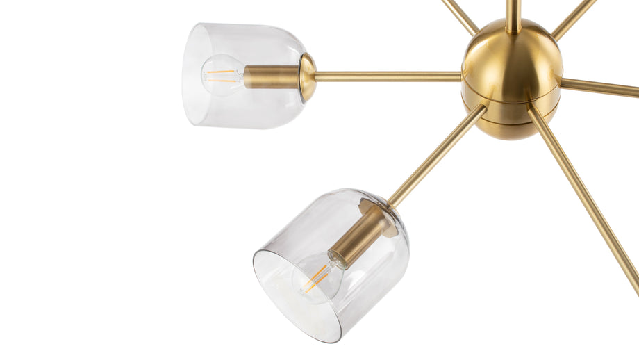 GraceGrace - Grace Chandelier, Brass and Smoked Glass