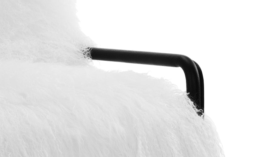 BrysselBrussels - Brussels Lounge Chair, White Mongolian Wool