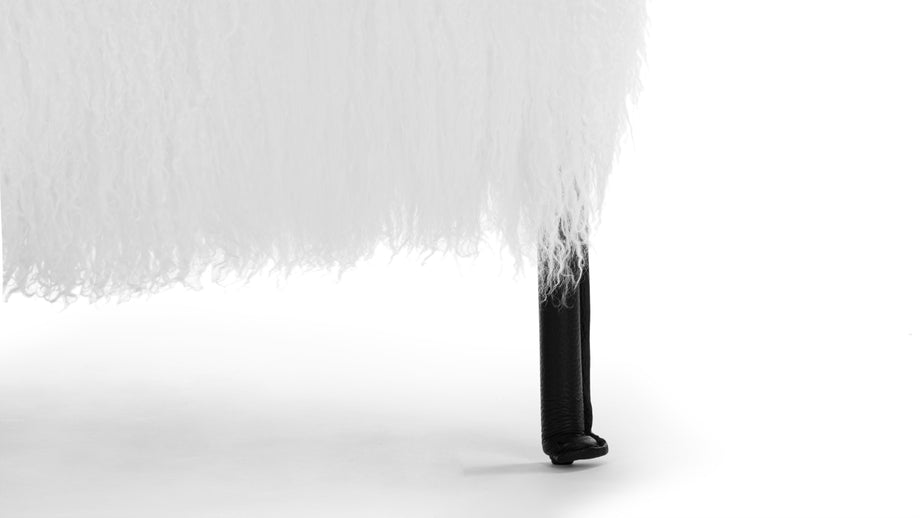 BrysselBrussels - Brussels Lounge Chair, White Mongolian Wool