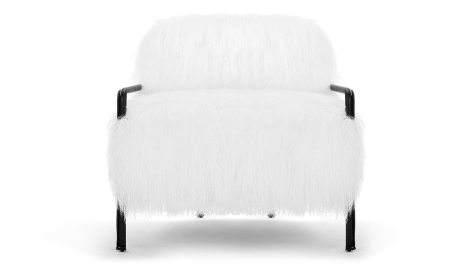 BrysselBrussels - Brussels Lounge Chair, White Mongolian Wool